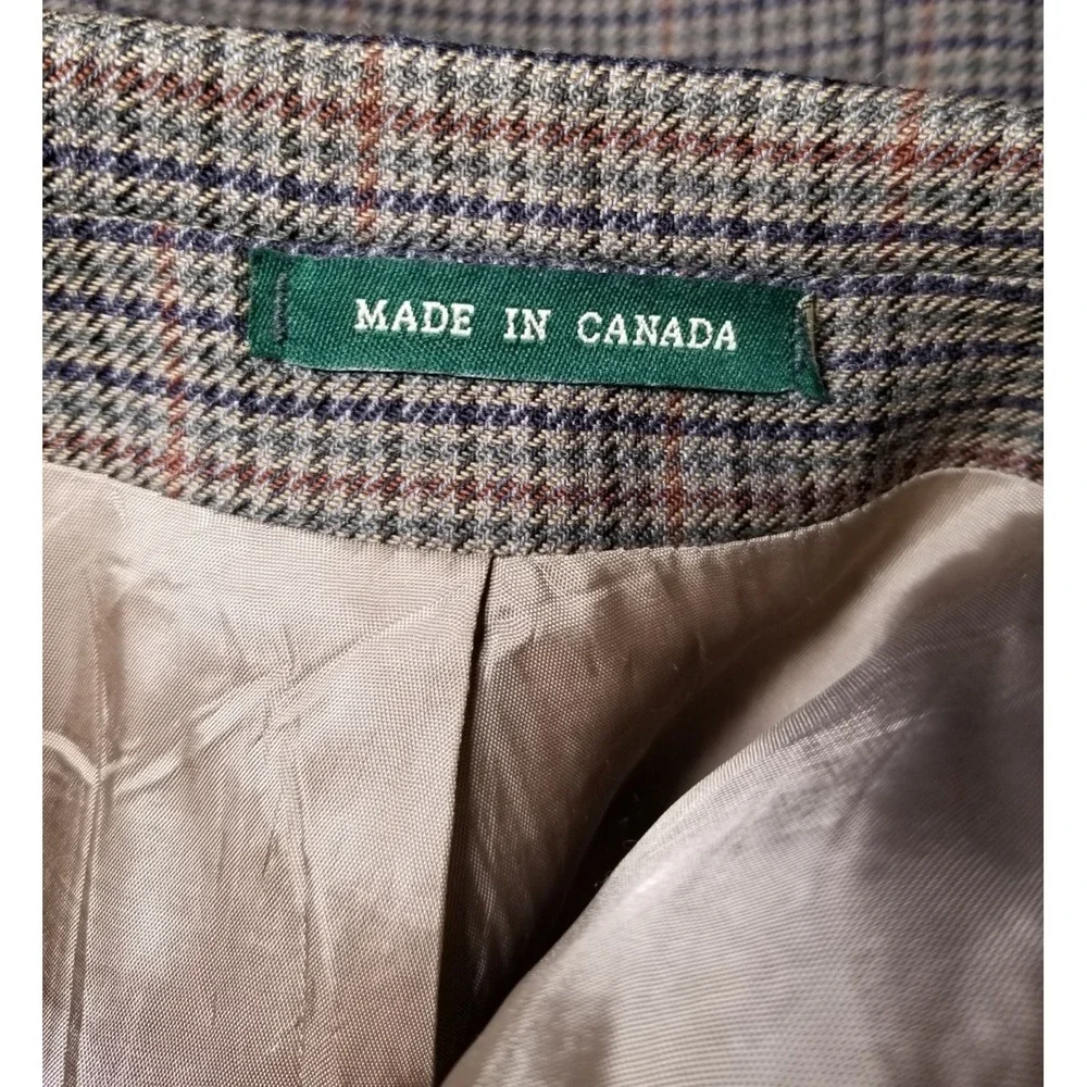 Lauren Ralph Lauren 48R Houndstooth Blazer Tweed Sport Coat Wool Old Money Retro